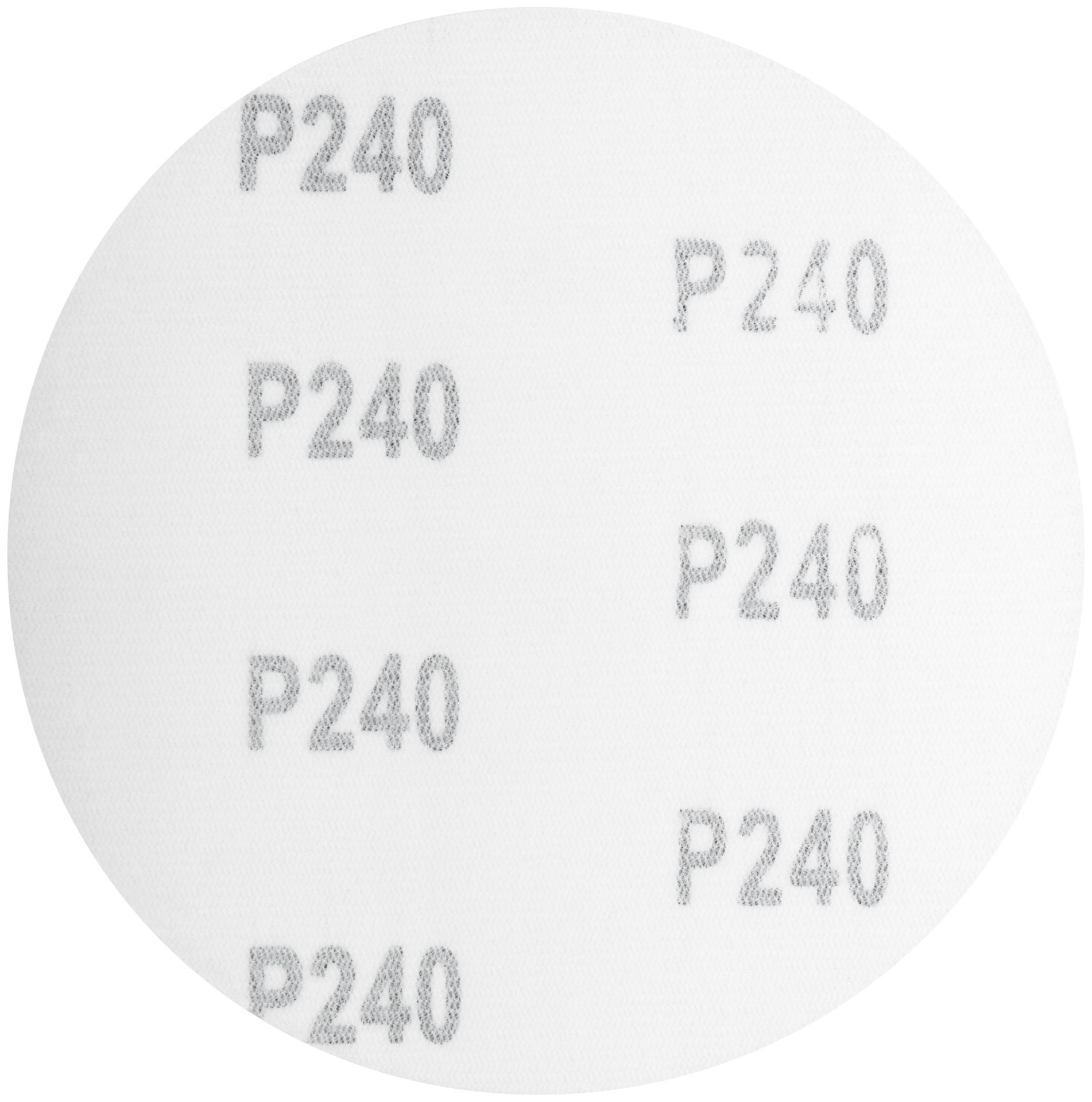 Круги шлифовальные сплошные (липучка), алюминий-оксидные, 125 мм, 5 шт. Р 240 (39829М)