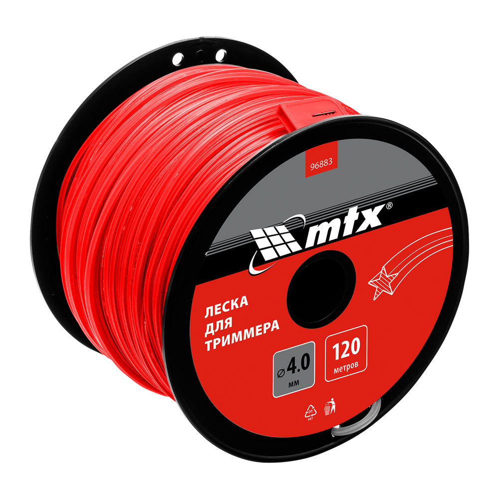 Леска для триммера звезда 4,0 мм х 120 м, на катушке MTX (96883)
