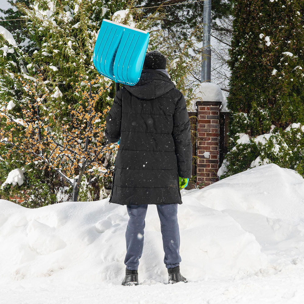 Лопата для уборки снега, полипропилен, 450х450х1355 мм, алюминиевый черенок, усиленная, LUXE Palisad (61678)