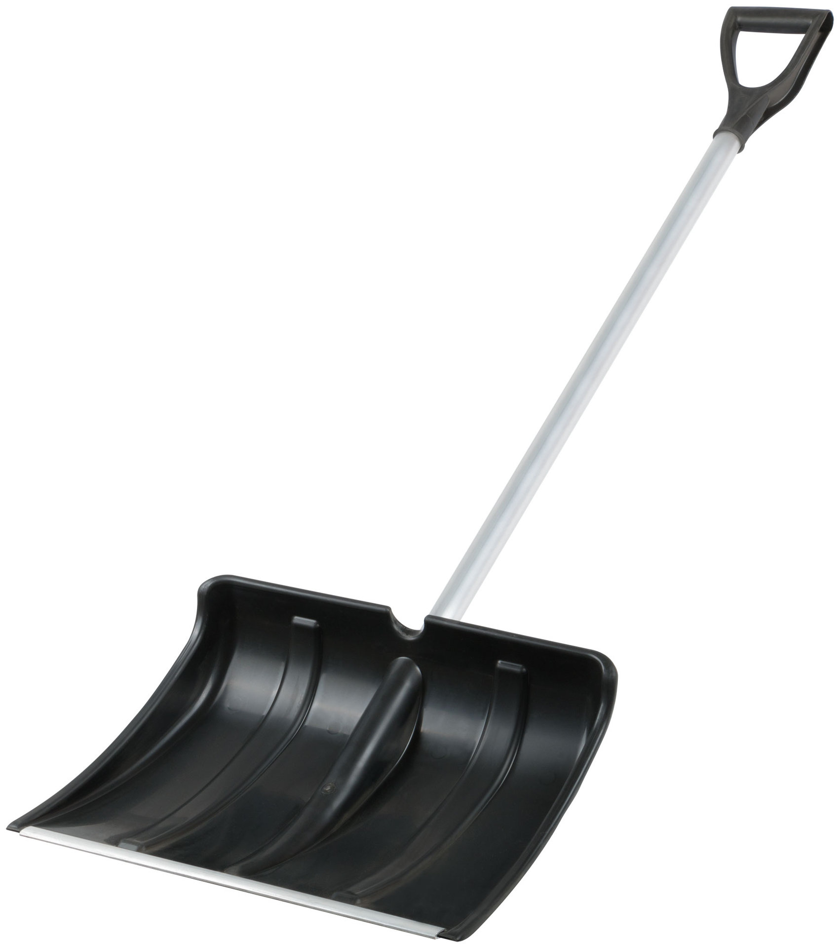 Лопата для уборки снега Снеговик пластиковая, алюминиевый черенок 500x375x1355 мм (68104)