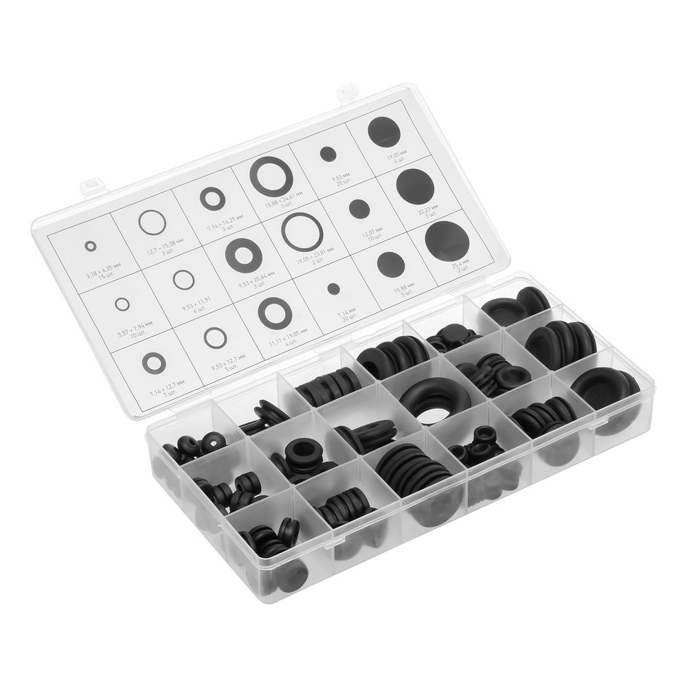 Набор сальников, D 6, 35-25.4 мм, 125 предметов Сибртех (47599)