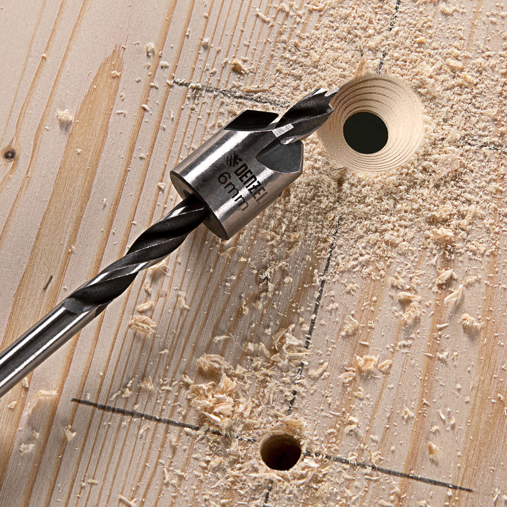 Набор сверл зенкеров по дереву, 3-10 мм, 7 шт Denzel (704272)