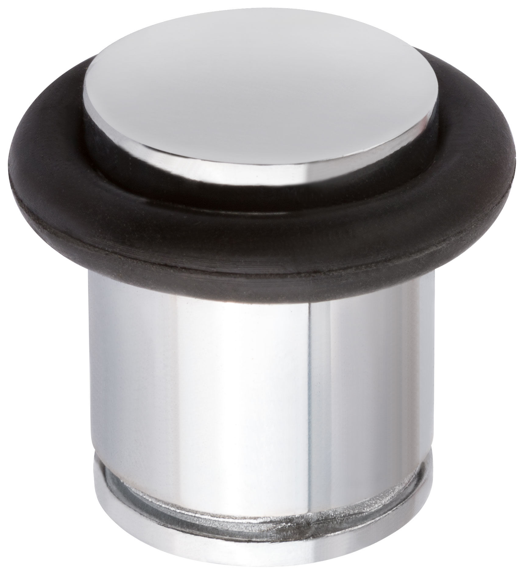 Ограничитель дверной малый с резиновой вставкой Стандарт, хром (66745)