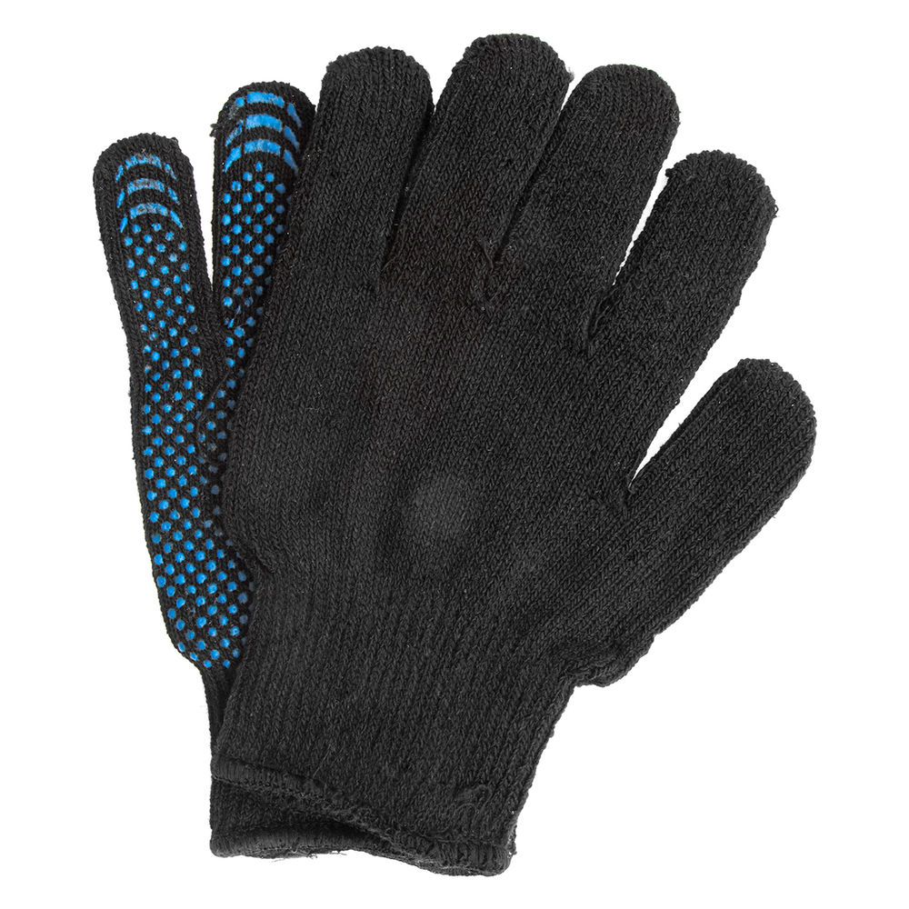 Перчатки хлопкоэфирные плюшевые, ПВХ Точка, 7 кл, 55 гр Сибртех (67769)