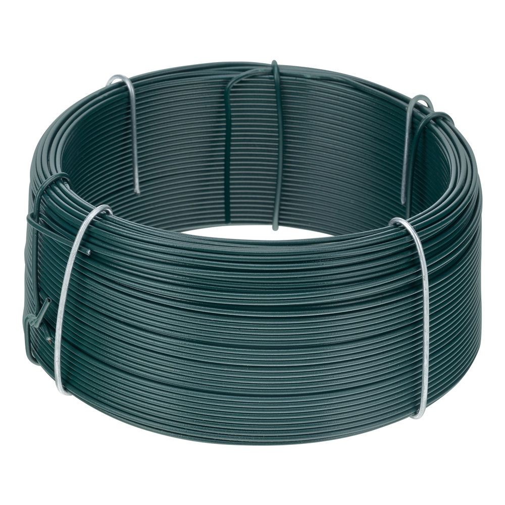 Проволока с ПВХ покрытием, зеленая 1.2 мм, длина 50 м Сибртех (47771)