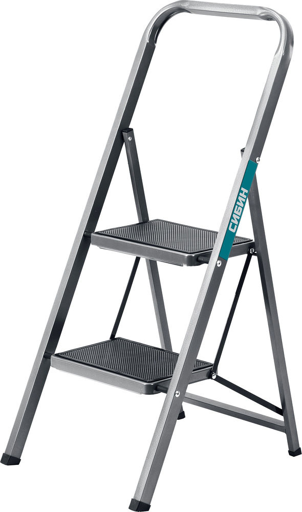 Стремянка стальная 2 ступени, 46 см, с широкими обрезиненными ступенями СИБИН 38807-02_z02