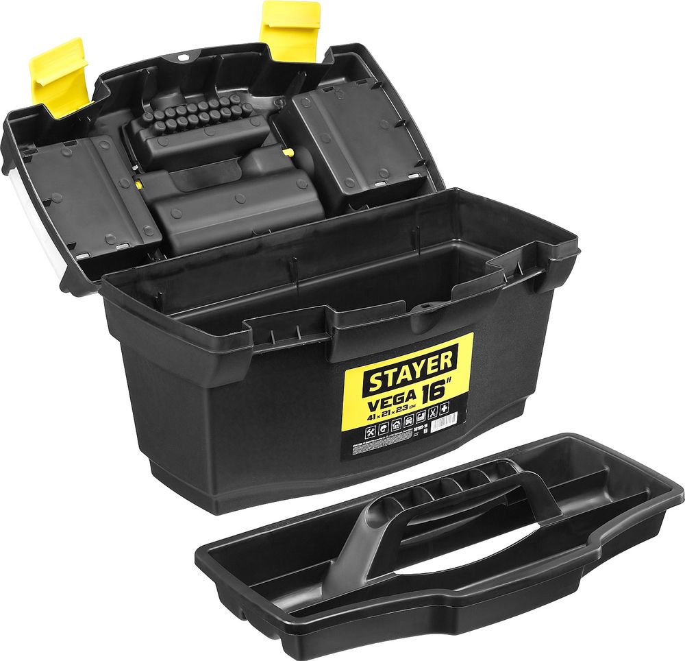 Ящик пластиковый для инструментов 410 x 210 x 230 мм, (16) VEGA-16 STAYER 38105-16