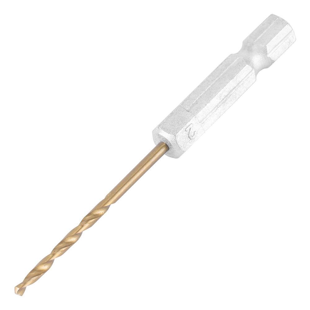 Сверло по металлу, 2 мм, HSS, нитридтитановое покрытие, шестигранный хвостовик Matrix (717202)