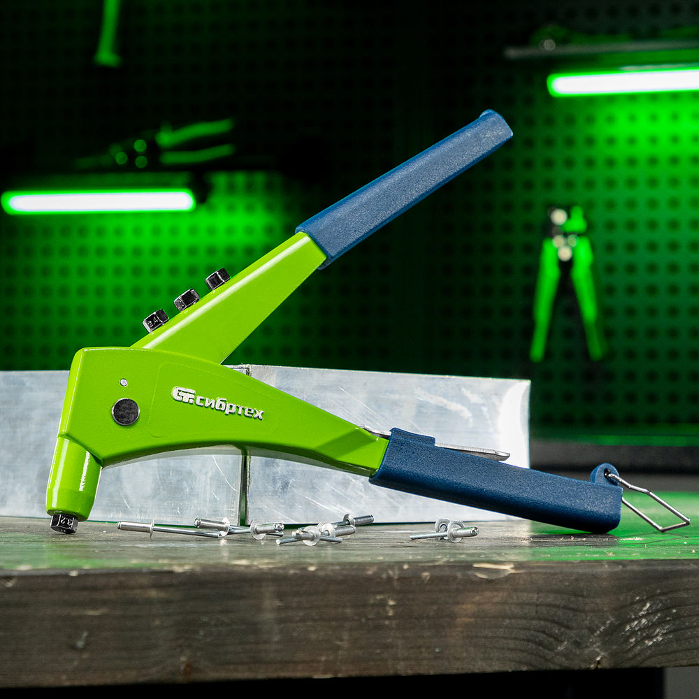 Заклепочник 250 мм, литой корпус, заклепки 2.4-3.2-4.0-4.8 мм Сибртех (40545)