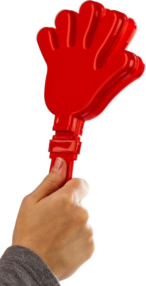 Ладошка-хлопушка болельщика 28 см, пластиковая, красная ЗУБР 69999