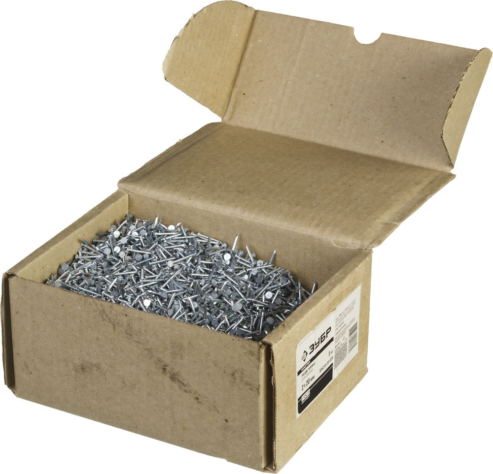 Гвозди толевые 20 x 2 мм, цинк, 5 кг, ГОСТ 4029-63 ЗУБР 305210-20-020