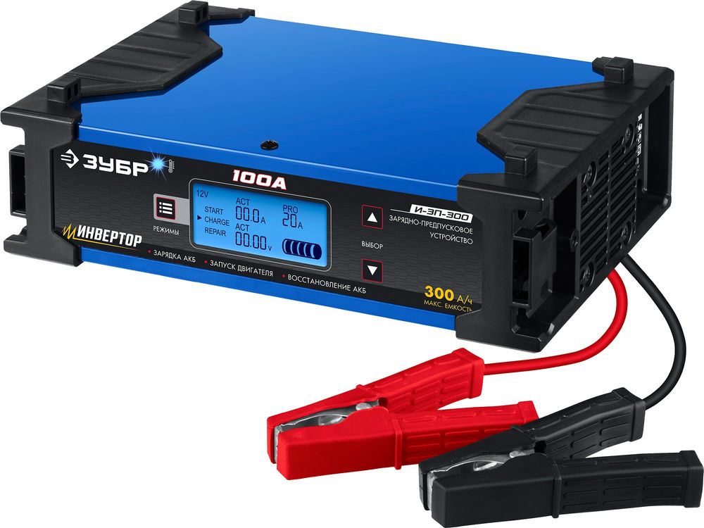 Зарядно-предпусковое устройство 12/24 В 100 А 3-30 А инверторное ЗУБР И-ЗП-300 59323