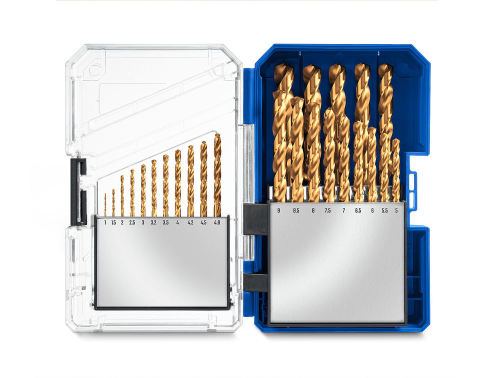 Набор сверл по металлу 25 шт (1-13 мм), сталь Р6М5, класс А, титановое покрытие, пласт.бокс ЗУБР ТИТАН 29617-H25