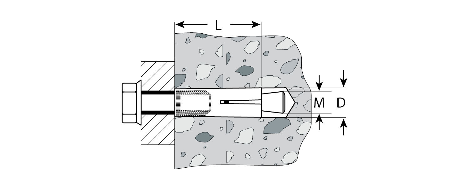 Анкер с клином 16?63 мм, 1 шт ЗУБР 4-302076-16-063