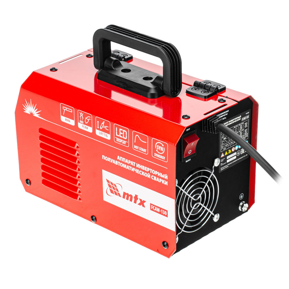 Аппарат инвертор. полуавтомат. cварки FCAW-130, 130 А, ПВ 60%// MTX (94300)