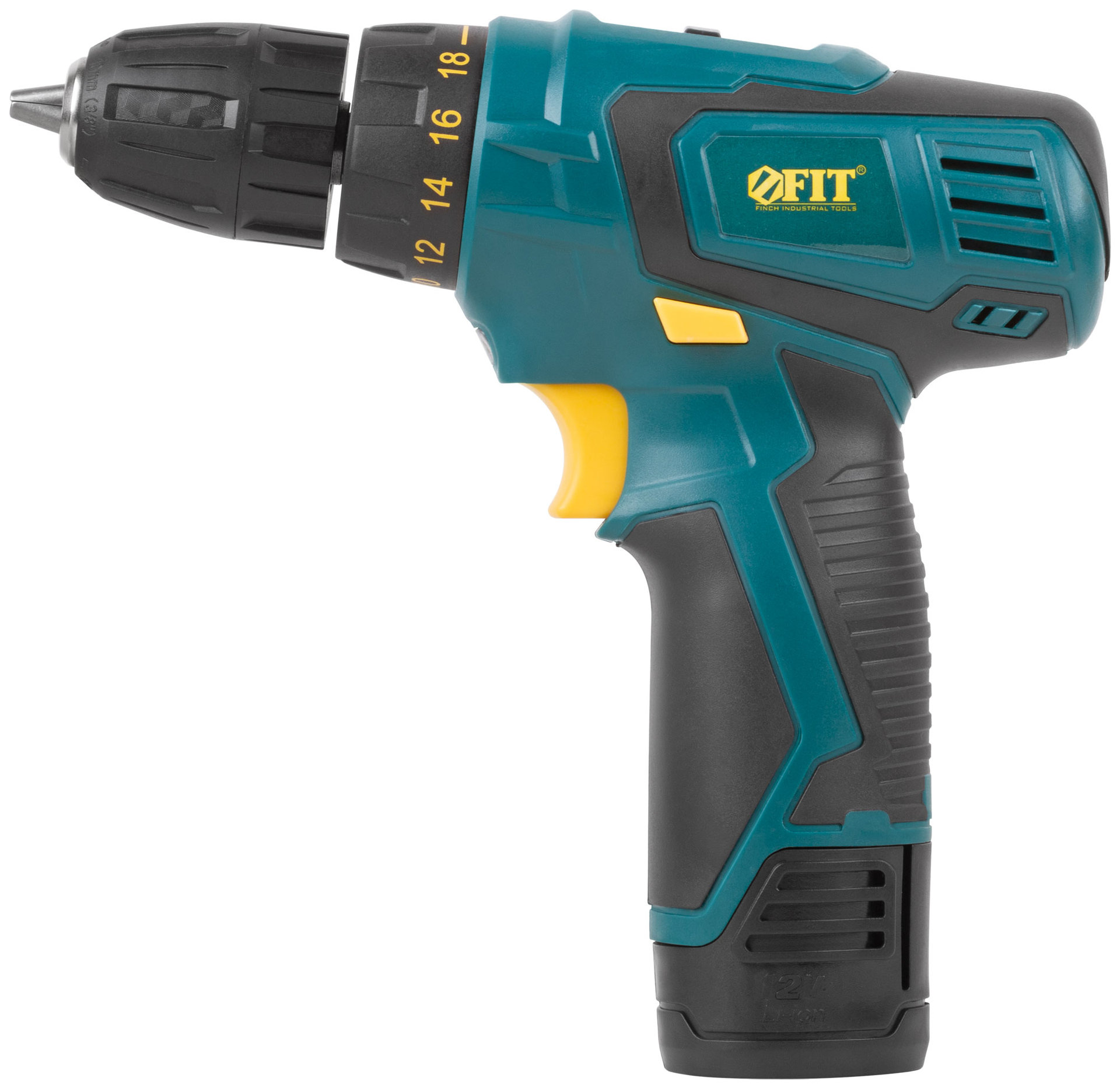 Дрель-Шуруповерт акк. 12 В; 0-650 об/мин; 15 Нм; 1 (Li-Ion) 1,3 Ач; 1 ч.; рез. накл.; коробка (80179)