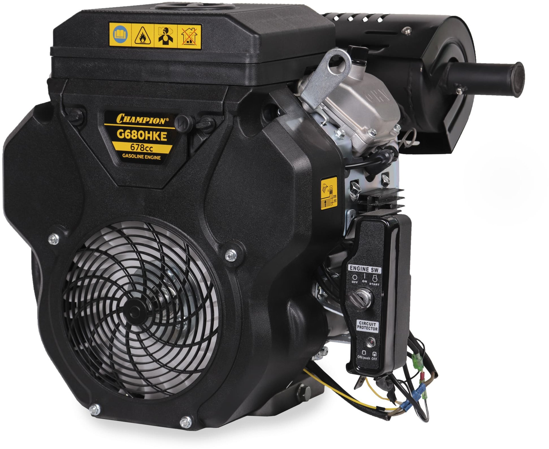 Двигатель 21лс/15,5кВт 678см? 25мм 48кг шпонка эл.стартер выход 12В/300Вт CHAMPION G680HKE