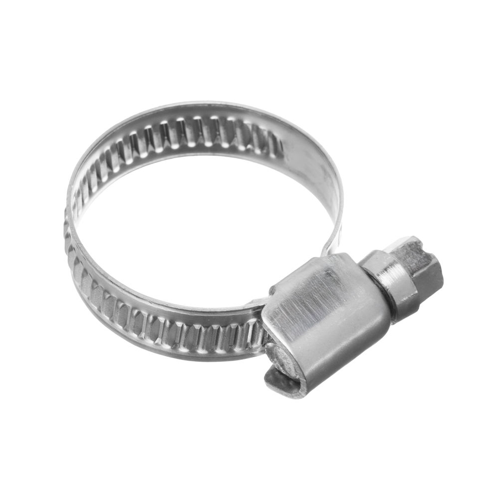 Хомуты нержавеющая сталь, Стандартное болтовое крепление 16-27 мм, 100 штук в упаковке, ширина 9 мм Сибртех (47579)