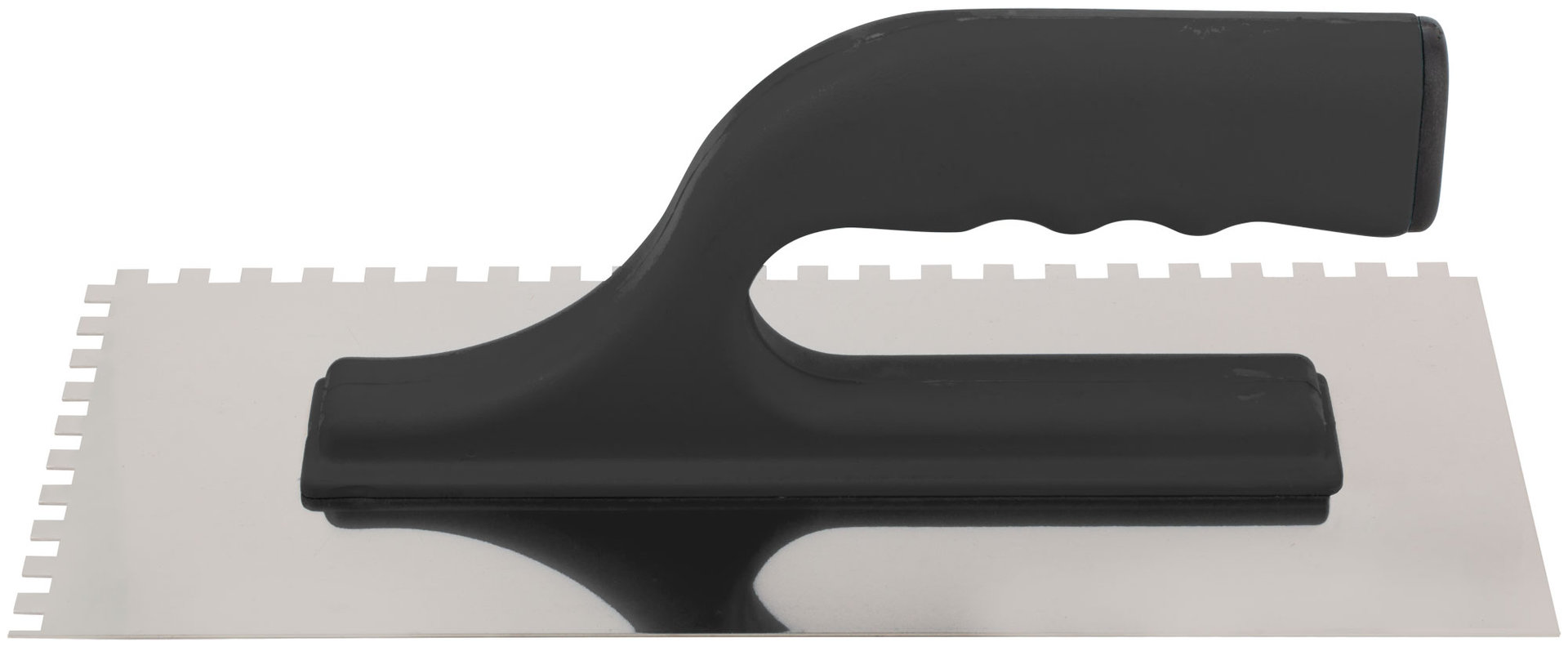 Кельма зубчатая 6 x 6, нержавеющая сталь, 270 x 130 мм, пластиковая ручка (30-2042)