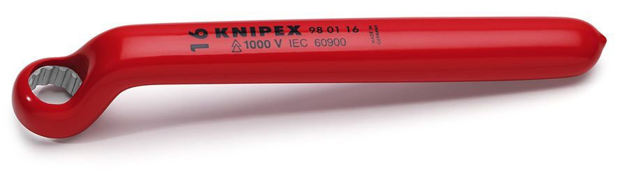 Ключ гаечный накидной VDE, 16 мм, длина 200 мм, диэлектрический (KN-980116)