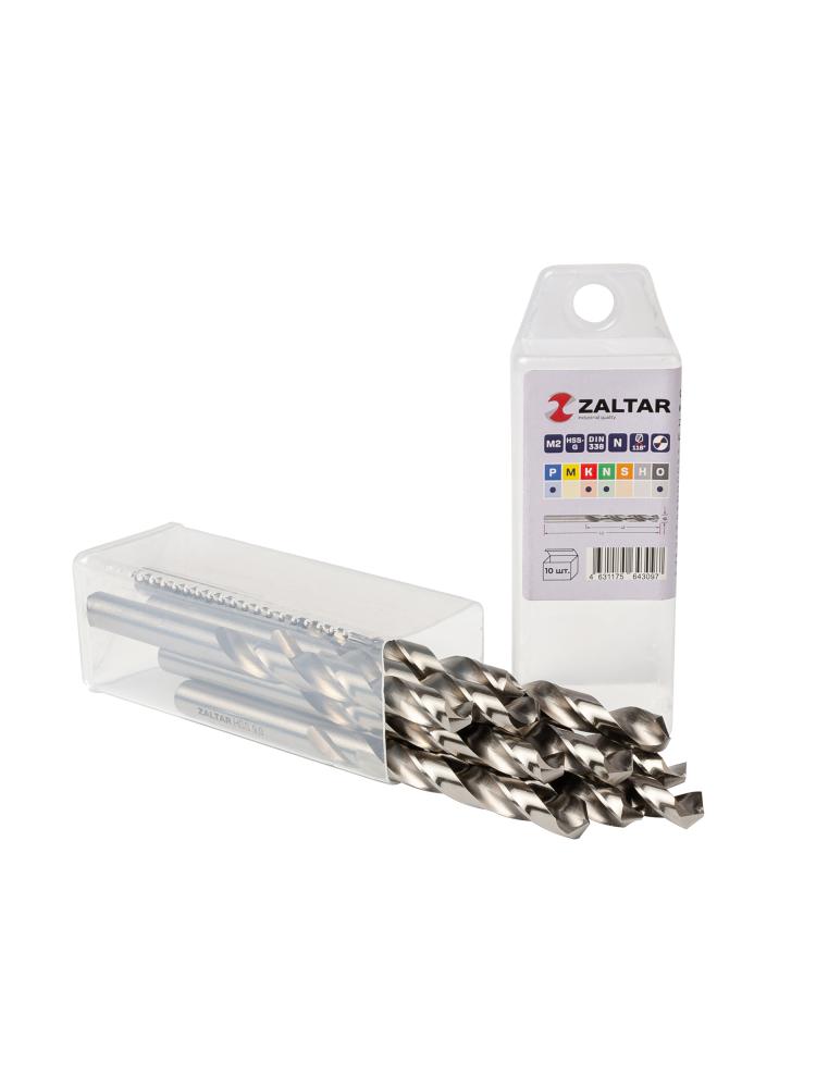 Комплект свёрл по металлу индустриальных, 10 шт, DIN 338, HSS-G, Тип N, 5xD, O9.00 мм (ZA-73090-S10)