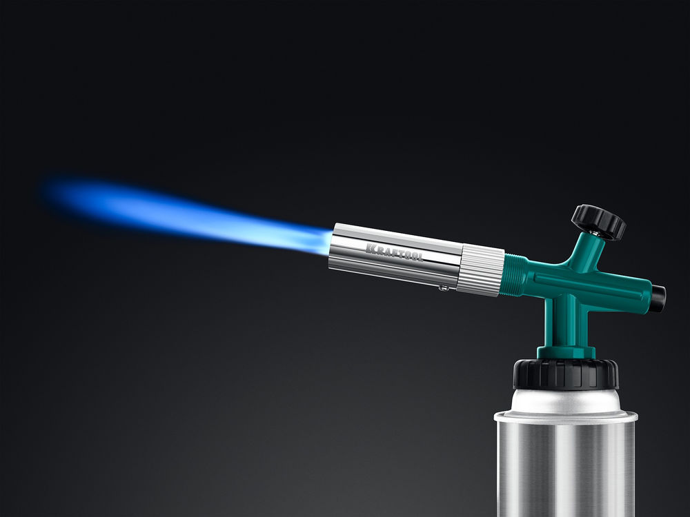 Газовая горелка KG-1000, цельнометаллическая с пьезоподжигом, на баллон KRAFTOOL 55514