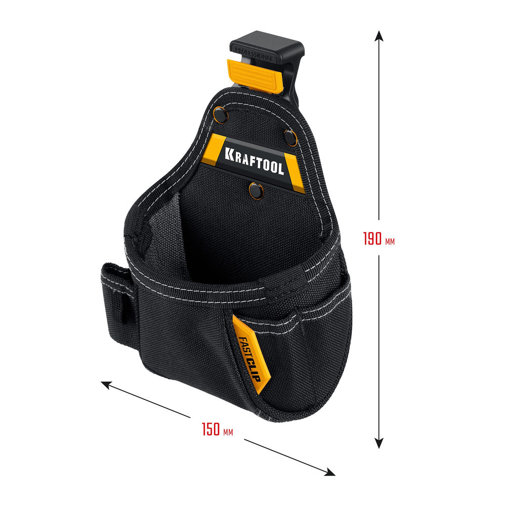 Сумка поясная 150 х 190 мм с быстросъёмным креплением FastClip KP-5 KRAFTOOL 38778