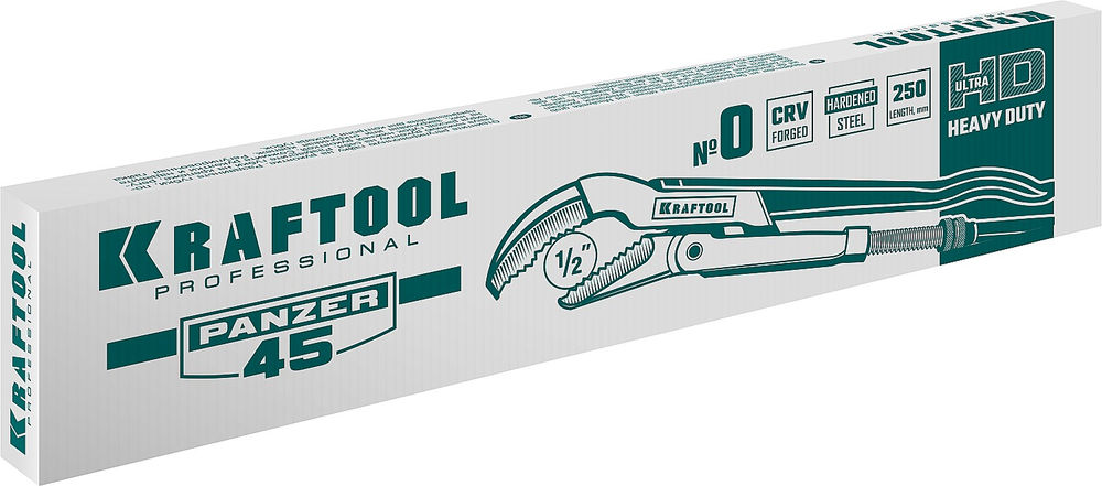 Трубный ключ с изогнутыми губками PANZER-45, №0, 1/2, 240 мм KRAFTOOL 2735-05_z02