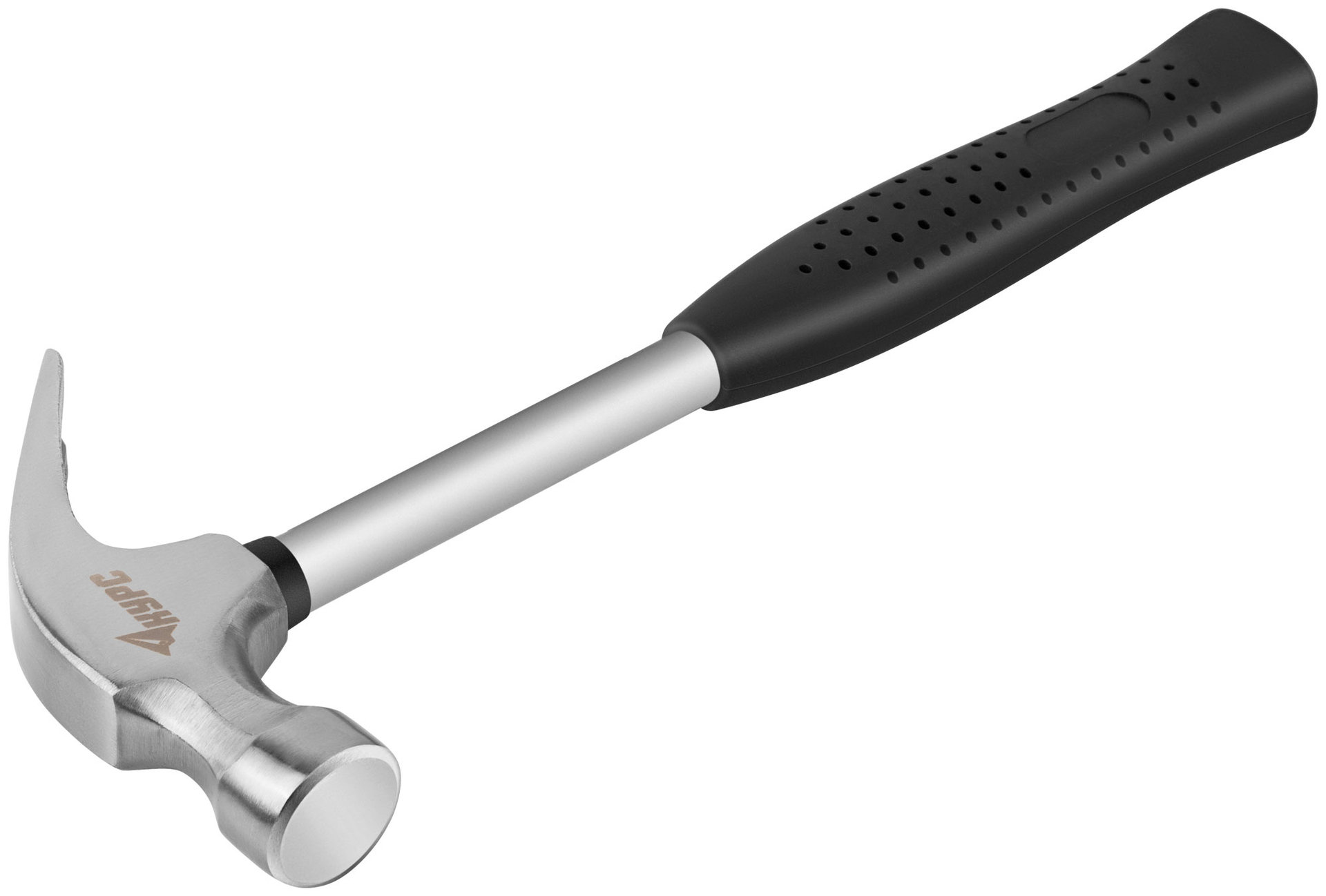 Молоток-гвоздодер, металлическая ручка, резиновая рукоятка 27 мм, 340 гр. (44612)