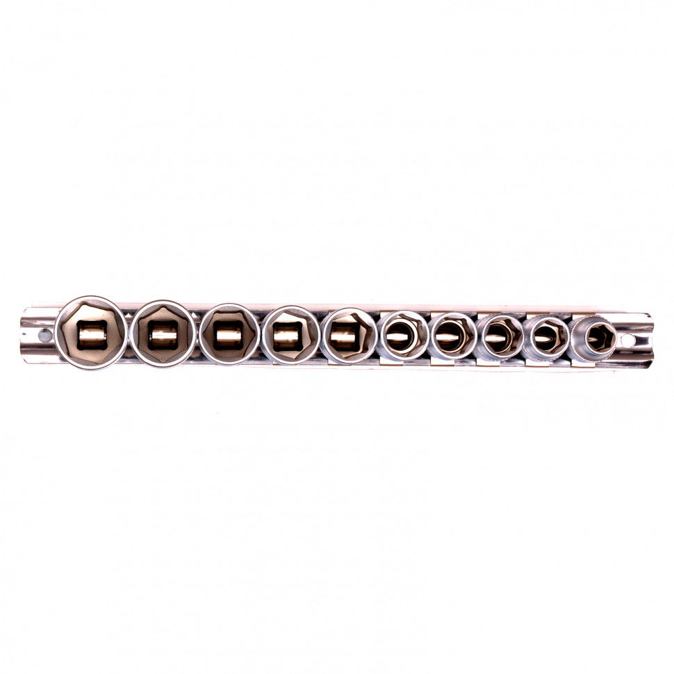 Набор торцевых головок, 3/8, шестигранные, CrV, 10 шт, 8-19 мм Stels