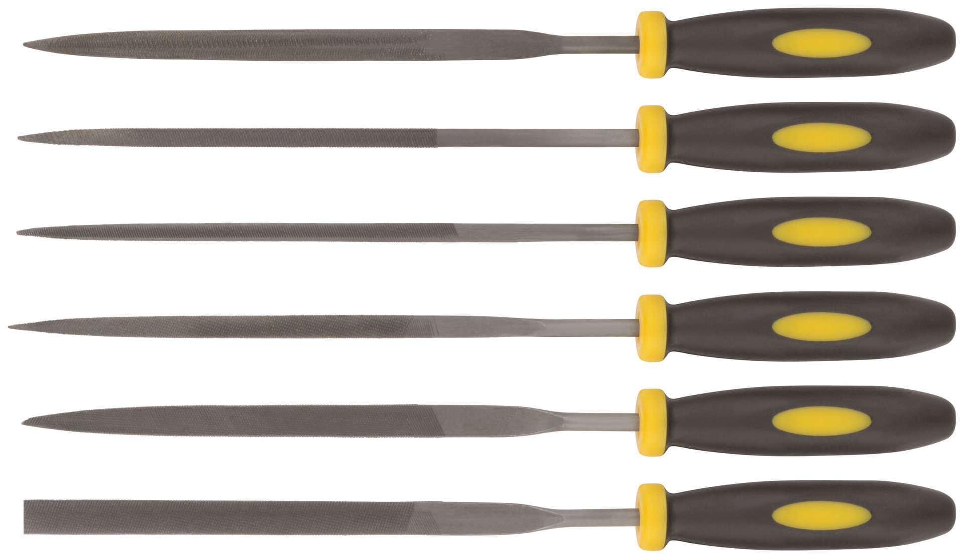 Надфили, прорезиненная ручка, 3х150/70 мм, 6 шт. (42172)