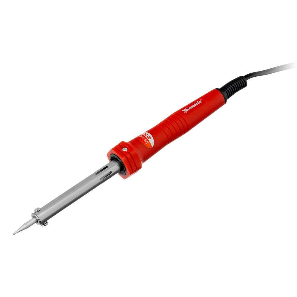 Паяльник, пластик ABS с пониженной теплопроводностью, медный наконечник с долговечным покрытием, 220 В, 40 W Matrix (913034)