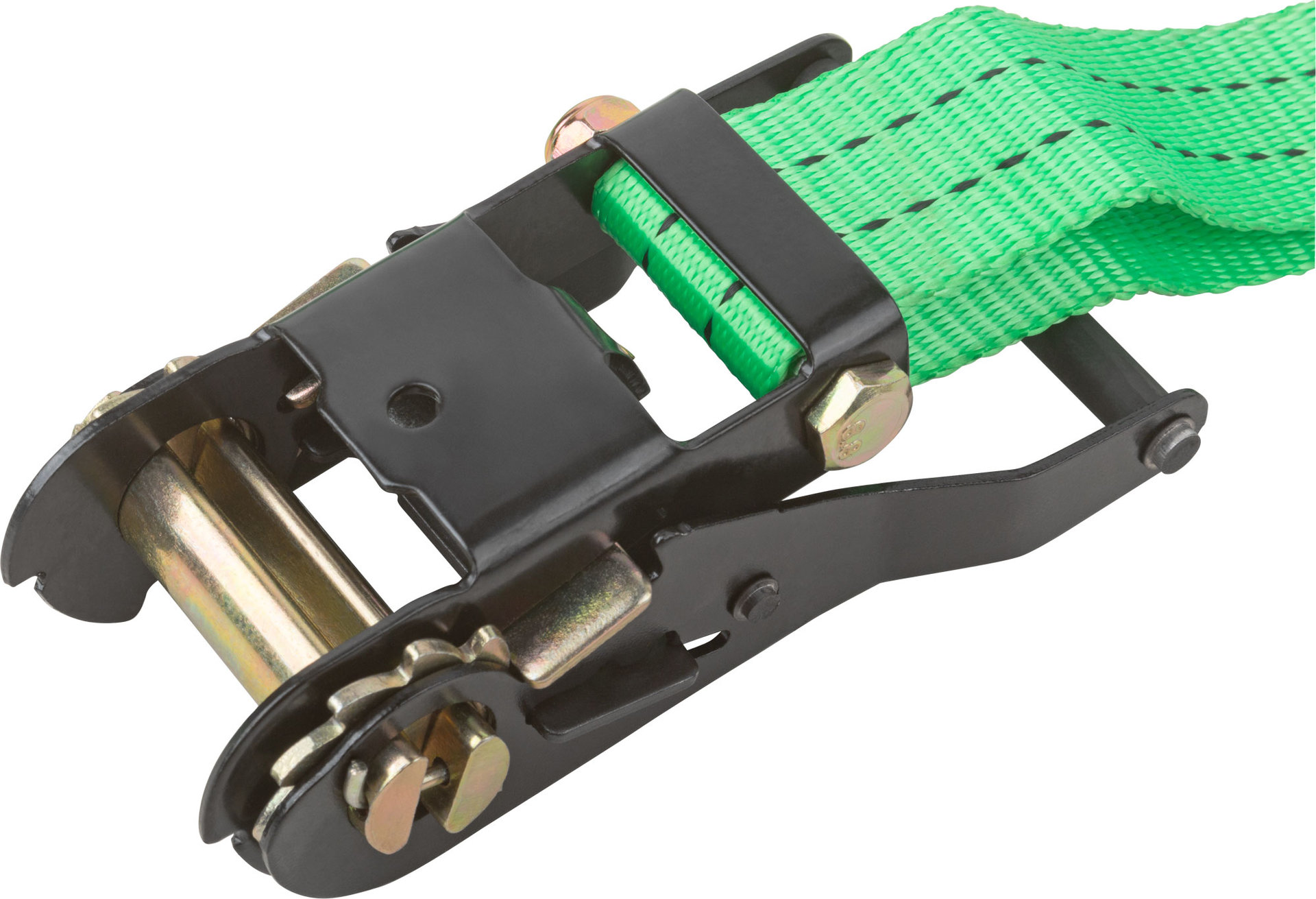 Ремень для крепления груза, храповый механизм 135 мм, полиэфирная лента 38 мм x 8 м, 1500 / 3000 кг (64925)