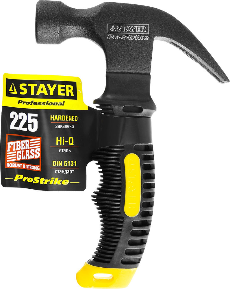 Молоток-гвоздодёр столярный укороченный 225 г Compact Professional STAYER 2026-225