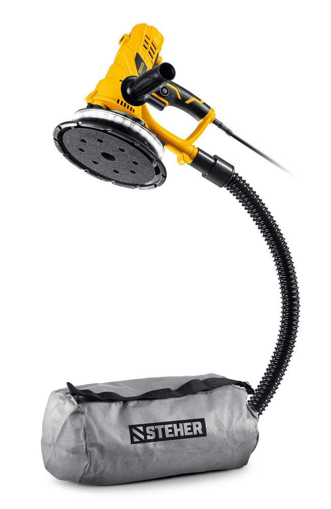 Машина шлифовальная для стен d180 мм, 900 Вт, подсветка STEHER DWH-900