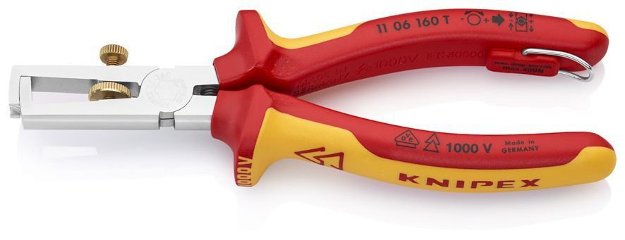 Стриппер VDE, d5 мм (10 мм?), длина 160 мм, пружина, хром, 2-комп диэлектрические ручки, проушина для страховки (KN-1106160T)