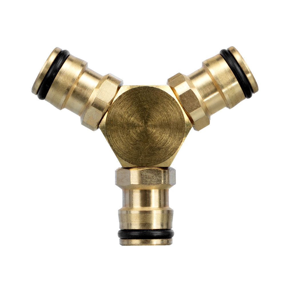 Тройник для разветвления или соединения, штуцерный, латунный Palisad (665688)