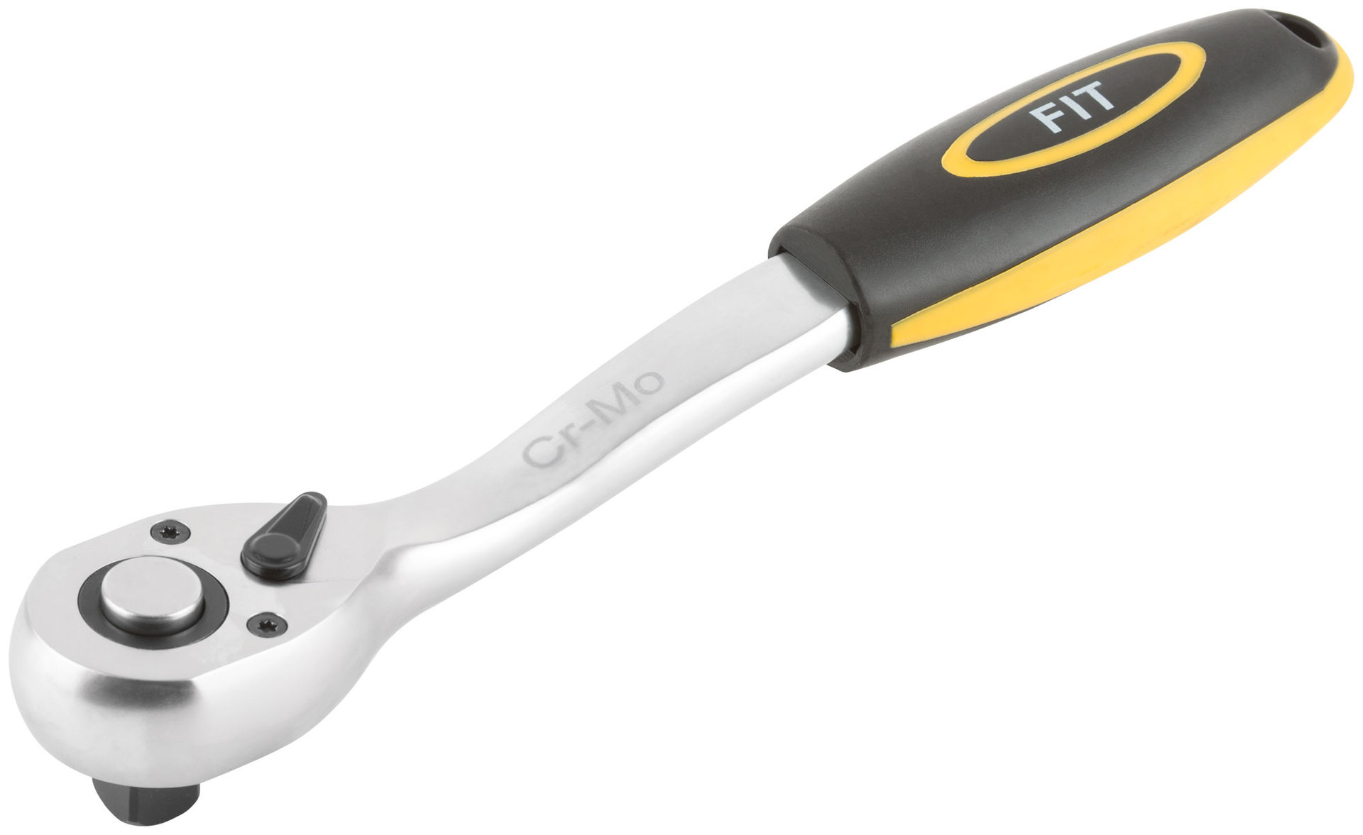 Вороток (трещотка) CrV, черно-желтая прорезиненная ручка, Профи 1/2, 72 зубца