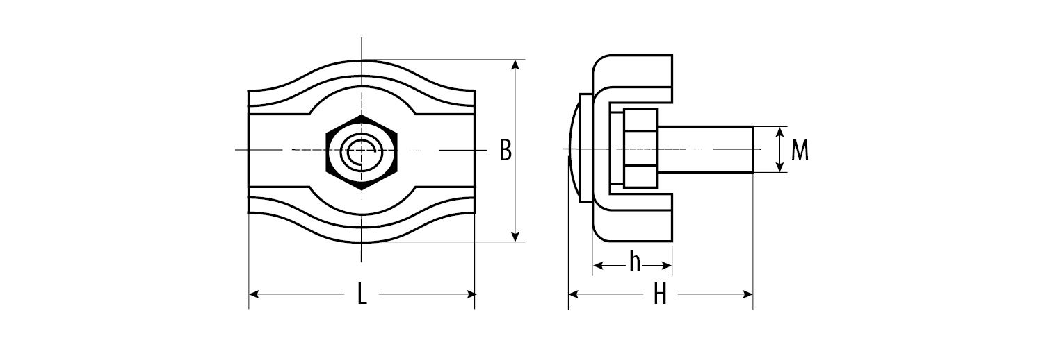 Зажим троса одинарный 8 мм, 25 шт ЗУБР 4-304435-08