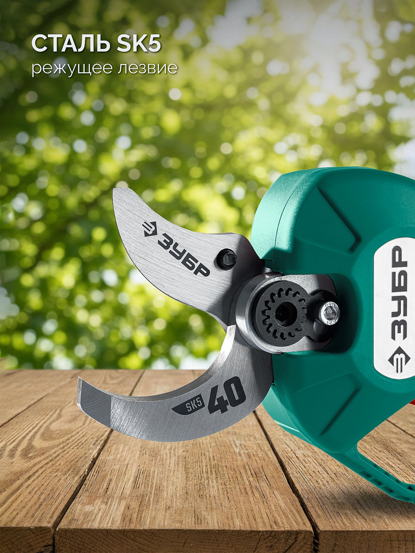 ЗУБР 20 В, 40 мм макс. рез, 1 АКБ LMS (2 Ач), секатор аккумуляторный (СКБ-2040-21)