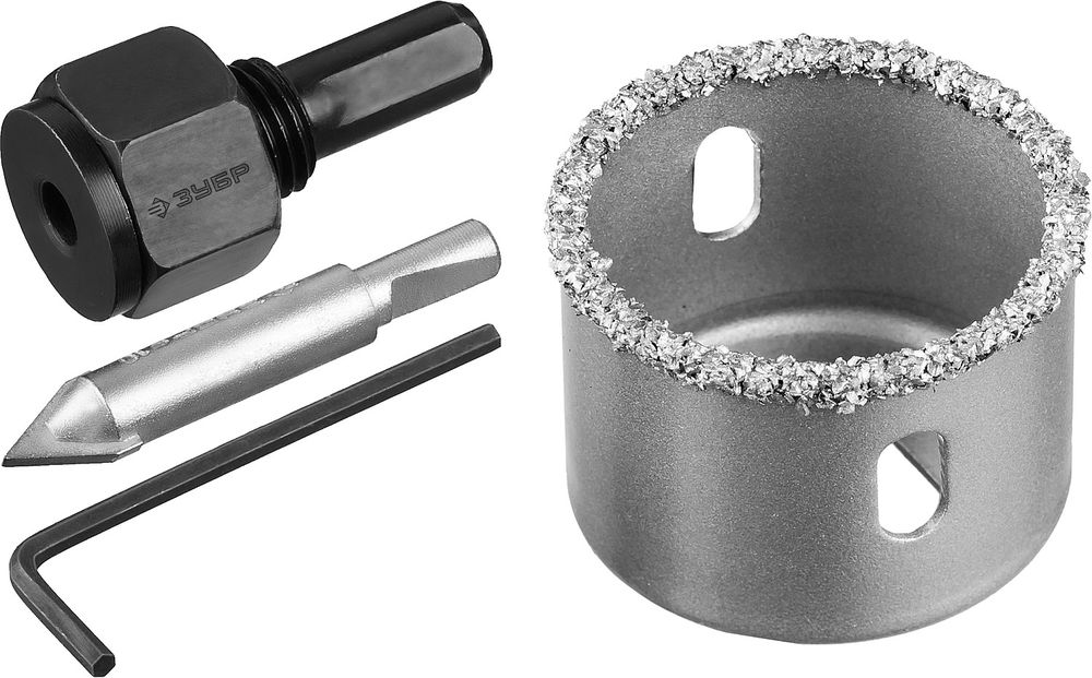 Коронка-чашка с державкой и сверлом 38 мм, L 25 мм, карбид вольфрама ЗУБР Профессионал 33360-038_z01  