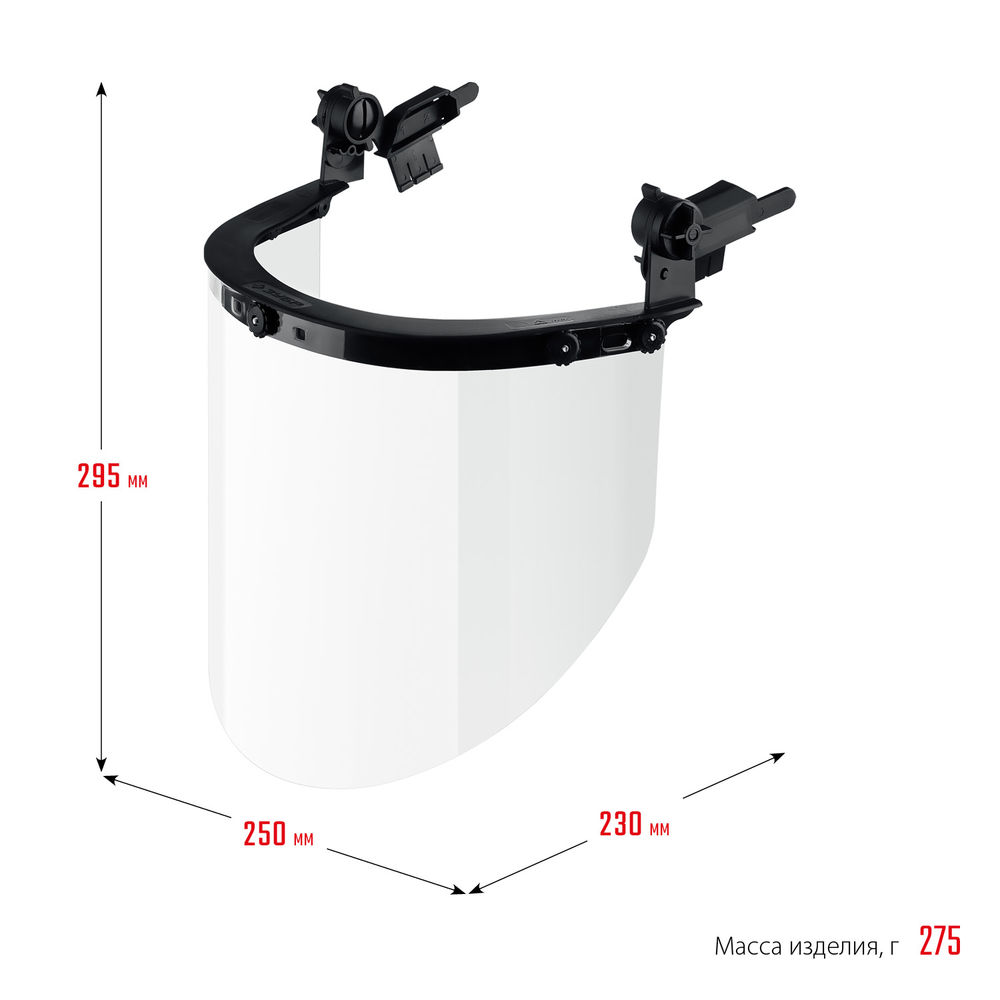 Щиток лицевой защитный ЗАСЛОН экран 220 x 385 мм, поликарбонат 2 мм для крепления на каске ЗУБР Профессионал 110853