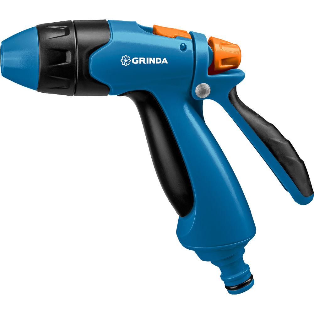 Поливочный пистолет B-R, плавная регулировка напора, курок сзади, двухкомпонентный, PROLine GRINDA 429111