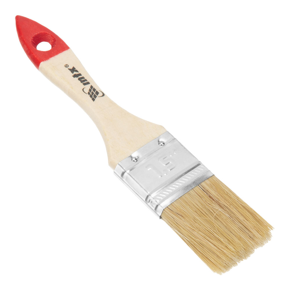 Кисть плоская Стандарт 1.5 (38 мм) натуральная щетина, деревянная ручка MTX (82525)