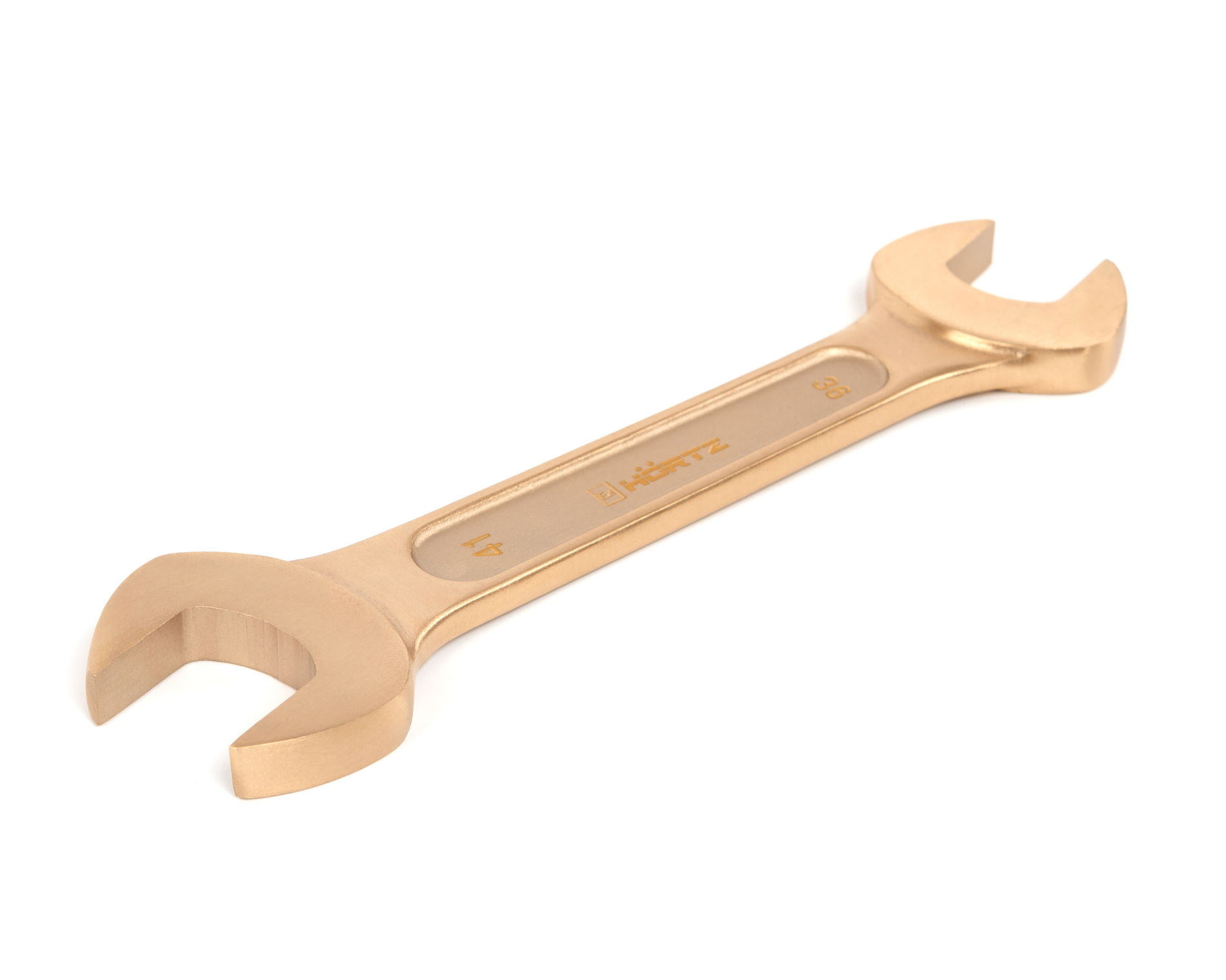 Ключ гаечный рожковый двусторонний 36х41 искробезопасный сплав BeCu, HORTZ