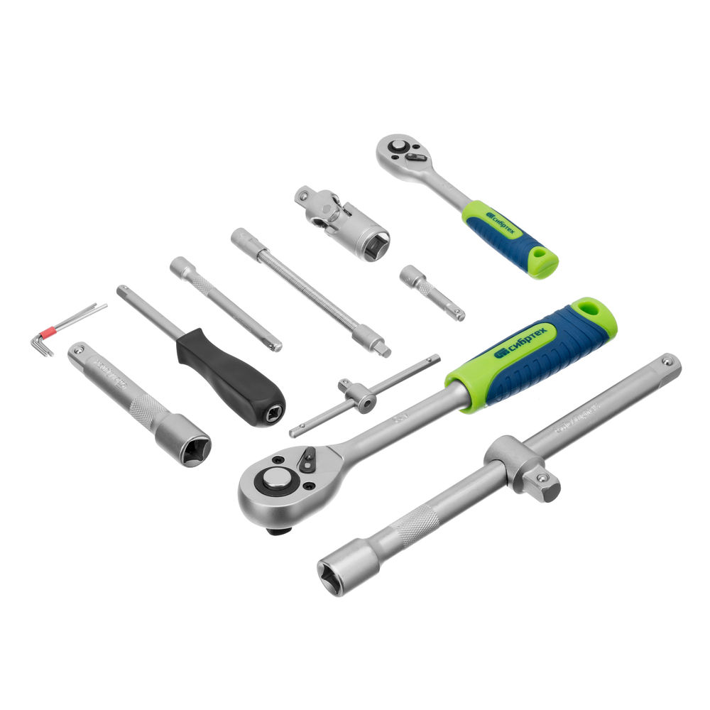 Набор инструментов, 1/2, 1/4, пластиковый кейс, 94 предмета// Сибртех