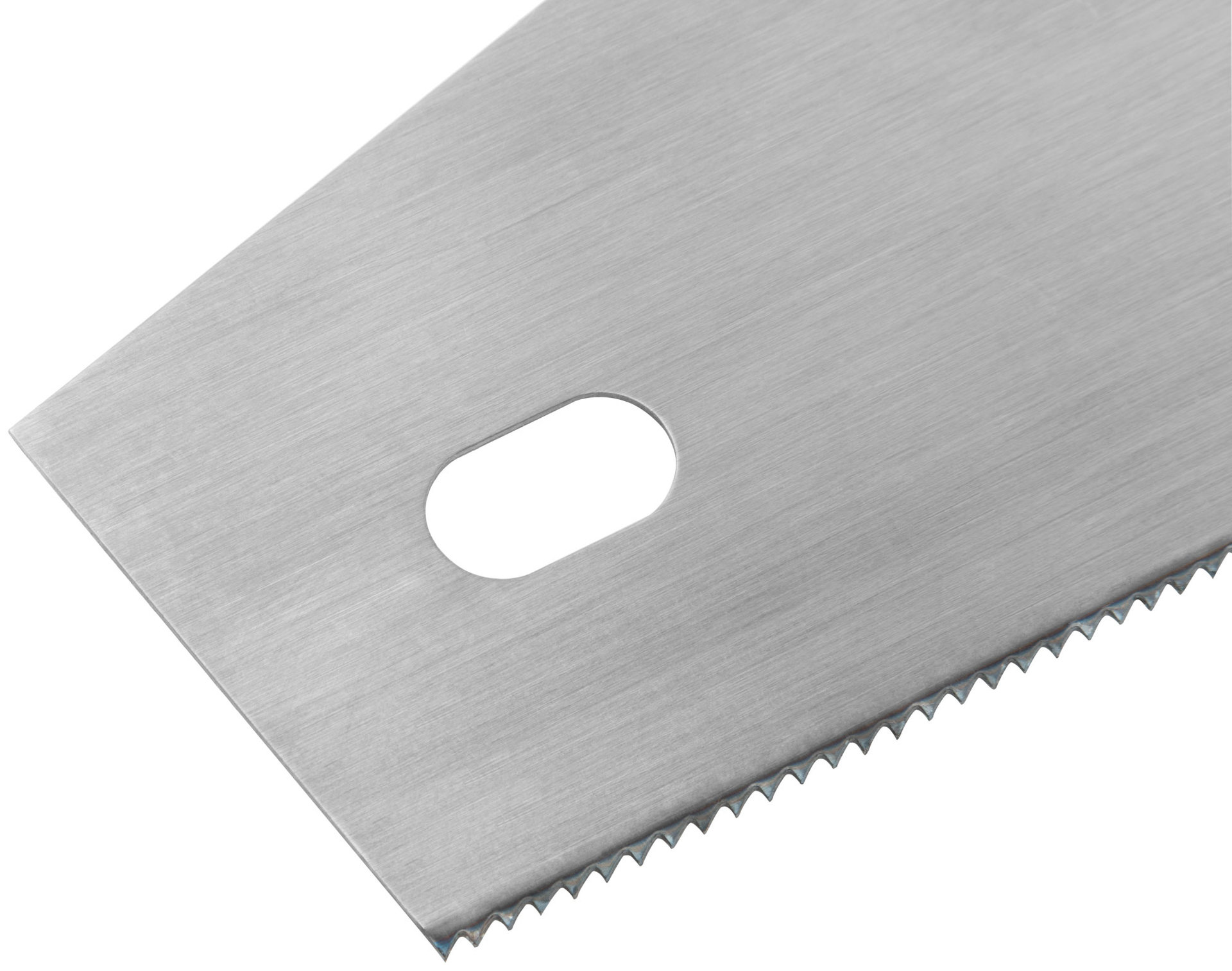 Ножовка по ламинату, мелкий каленый зуб 12 ТPI (шаг 2 мм), заточка, пласт.прорезиненная ручка 300 мм (40477)