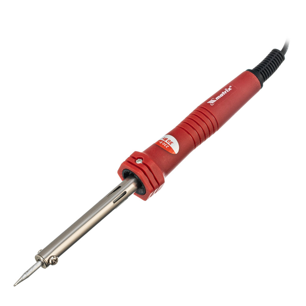 Паяльник, пластик ABS с пониженной теплопроводностью, медный наконечник с долговечным покрытием, 220 В, 30 W Matrix (913033)