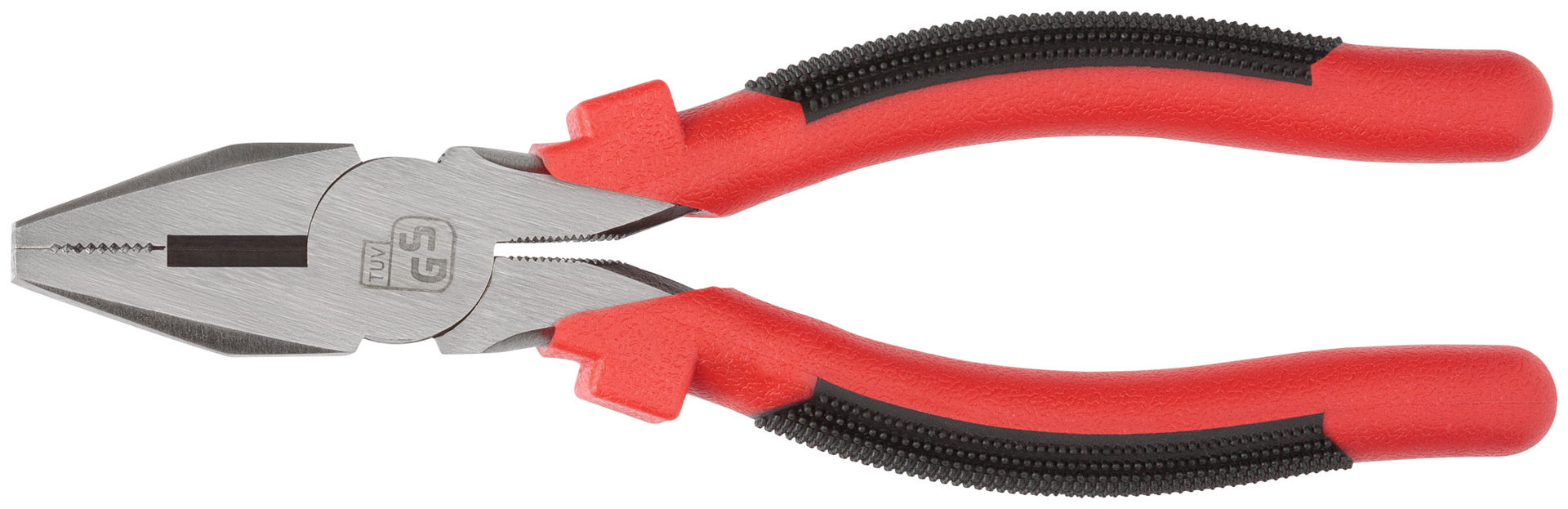 Плоскогубцы комбинированные Стандарт красно-черные пластиковые ручки, полированная сталь 200 мм (48200)