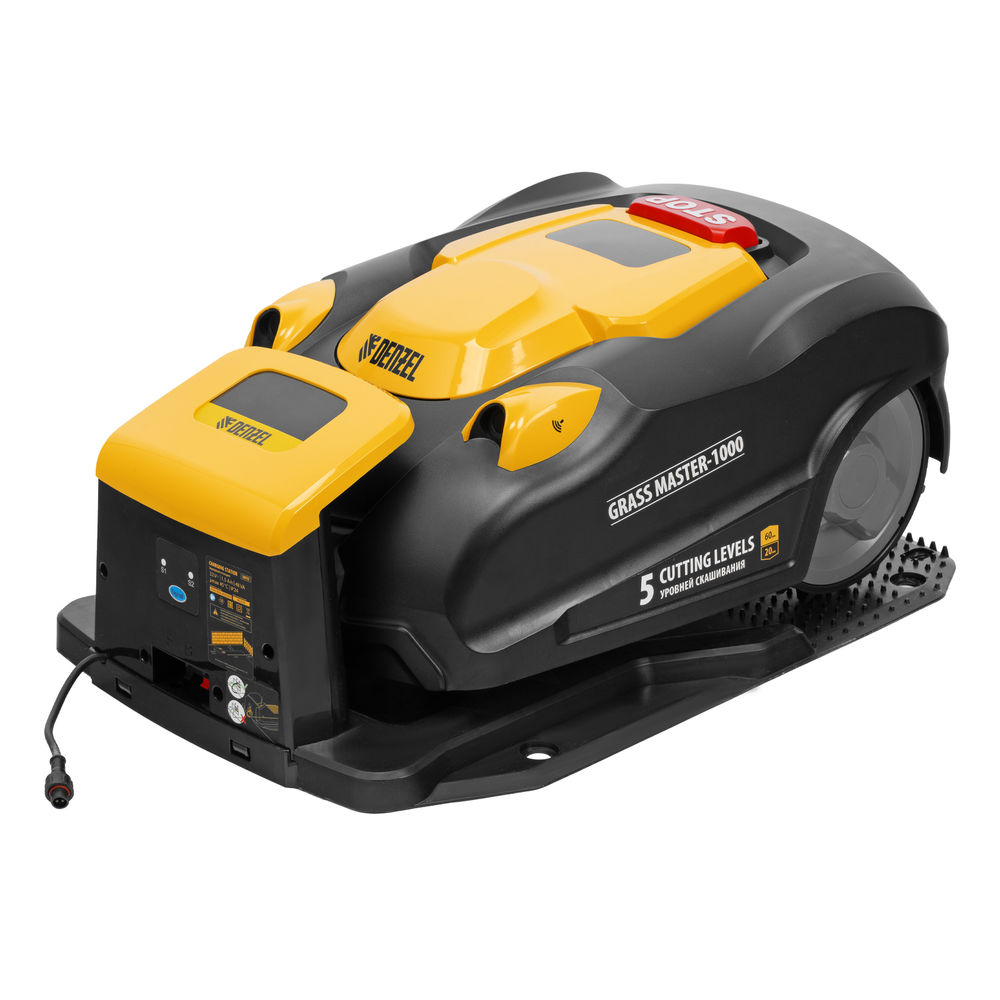 Робот-газонокосилка 1000м? 3Ач 28V LCD дисплей Wi-Fi Grass Master 1000 Denzel 58955